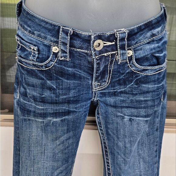 Stetson Womens 816 Classic Bootcut Blue Cotton Blend Jeans Sz 0 X Long - Picture 6 of 12